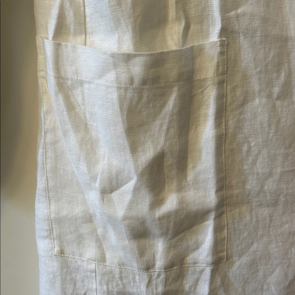 EUC White Linen One-Button Jacket/Top - Picture 5 of 6